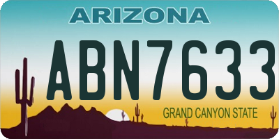 AZ license plate ABN7633