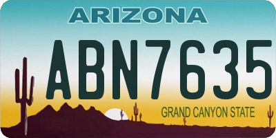 AZ license plate ABN7635