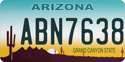 AZ license plate ABN7638