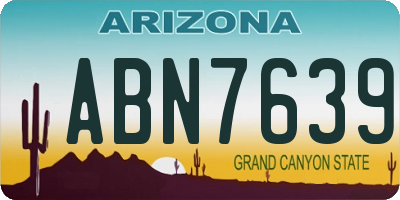 AZ license plate ABN7639