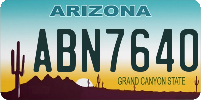 AZ license plate ABN7640