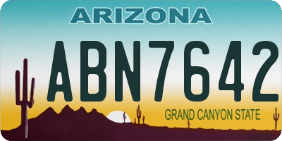AZ license plate ABN7642