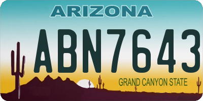 AZ license plate ABN7643