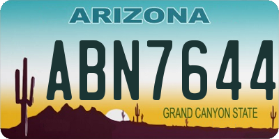 AZ license plate ABN7644