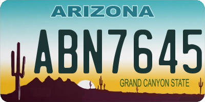 AZ license plate ABN7645