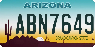 AZ license plate ABN7649