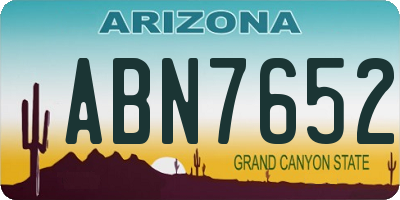 AZ license plate ABN7652