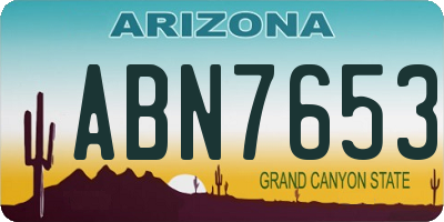 AZ license plate ABN7653
