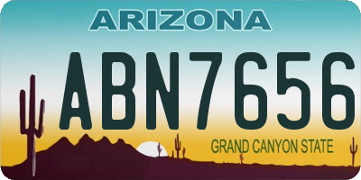 AZ license plate ABN7656
