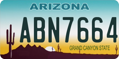 AZ license plate ABN7664