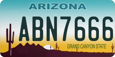 AZ license plate ABN7666