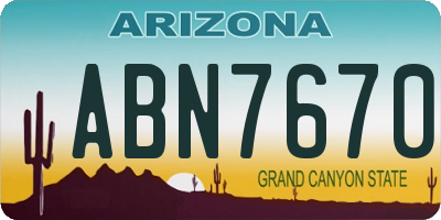 AZ license plate ABN7670