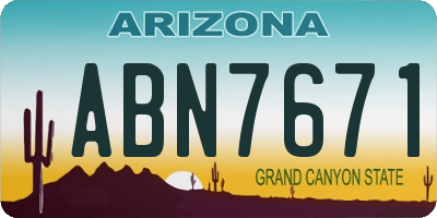 AZ license plate ABN7671