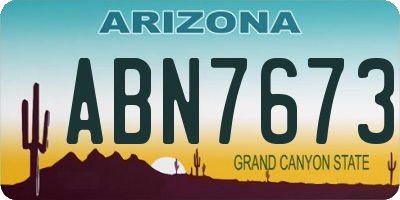 AZ license plate ABN7673