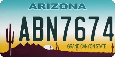 AZ license plate ABN7674