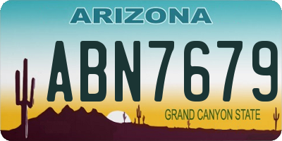 AZ license plate ABN7679
