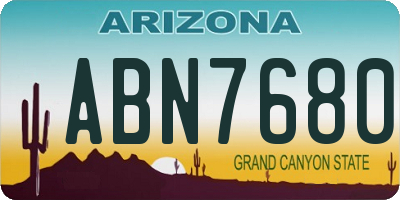 AZ license plate ABN7680