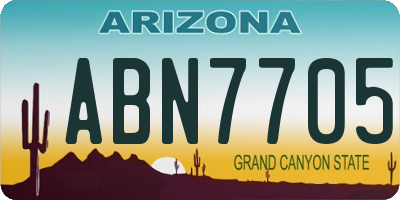 AZ license plate ABN7705