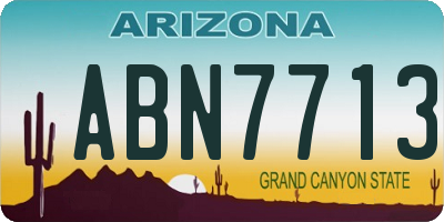 AZ license plate ABN7713