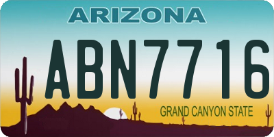 AZ license plate ABN7716