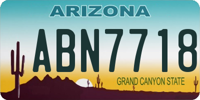 AZ license plate ABN7718