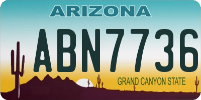 AZ license plate ABN7736