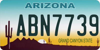AZ license plate ABN7739