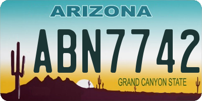 AZ license plate ABN7742