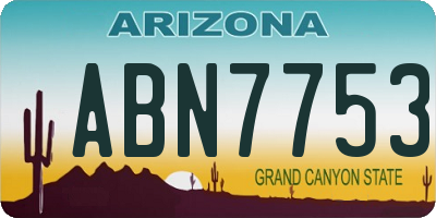 AZ license plate ABN7753