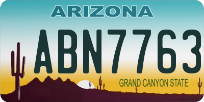 AZ license plate ABN7763