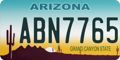 AZ license plate ABN7765