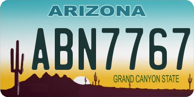 AZ license plate ABN7767