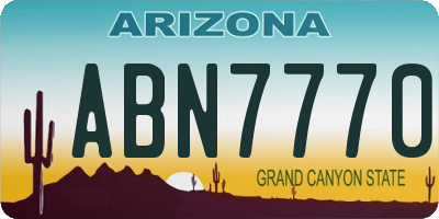 AZ license plate ABN7770