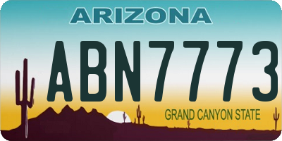 AZ license plate ABN7773