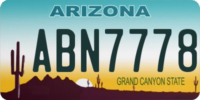 AZ license plate ABN7778