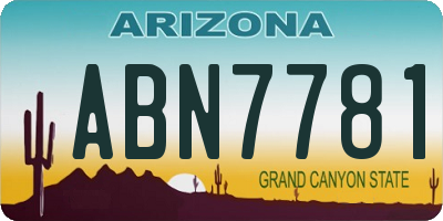 AZ license plate ABN7781