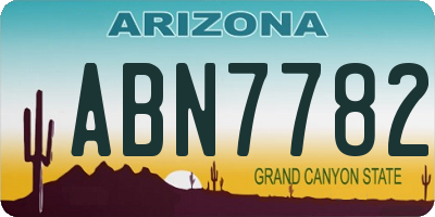 AZ license plate ABN7782
