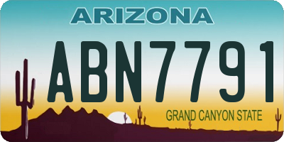 AZ license plate ABN7791