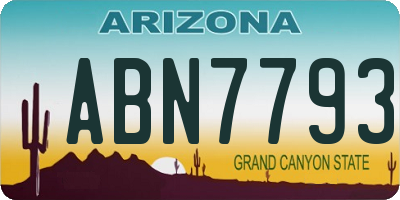 AZ license plate ABN7793