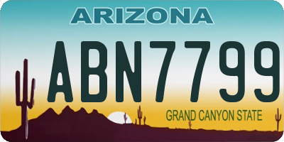 AZ license plate ABN7799