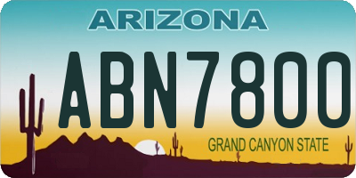 AZ license plate ABN7800