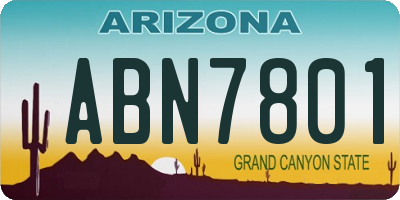 AZ license plate ABN7801