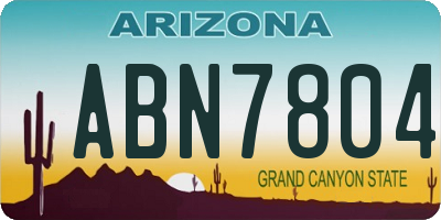 AZ license plate ABN7804