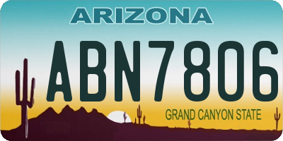 AZ license plate ABN7806