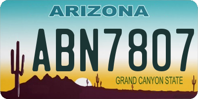 AZ license plate ABN7807