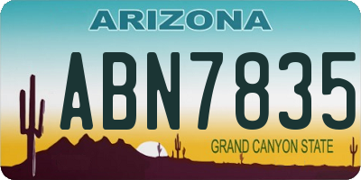 AZ license plate ABN7835