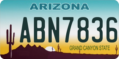 AZ license plate ABN7836