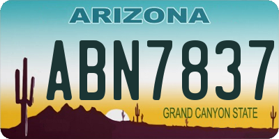 AZ license plate ABN7837