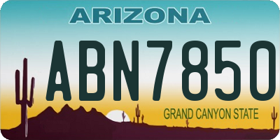 AZ license plate ABN7850
