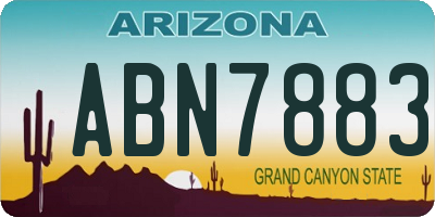 AZ license plate ABN7883